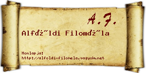 Alföldi Filoméla névjegykártya